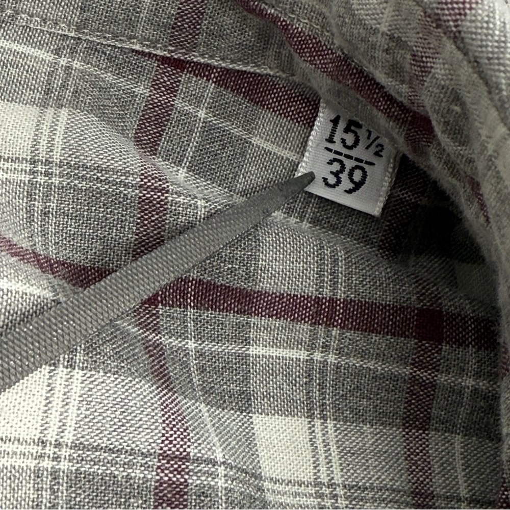 Eleventy Shirt Mens 15.5 39 Medium Plaid Button U… - image 7